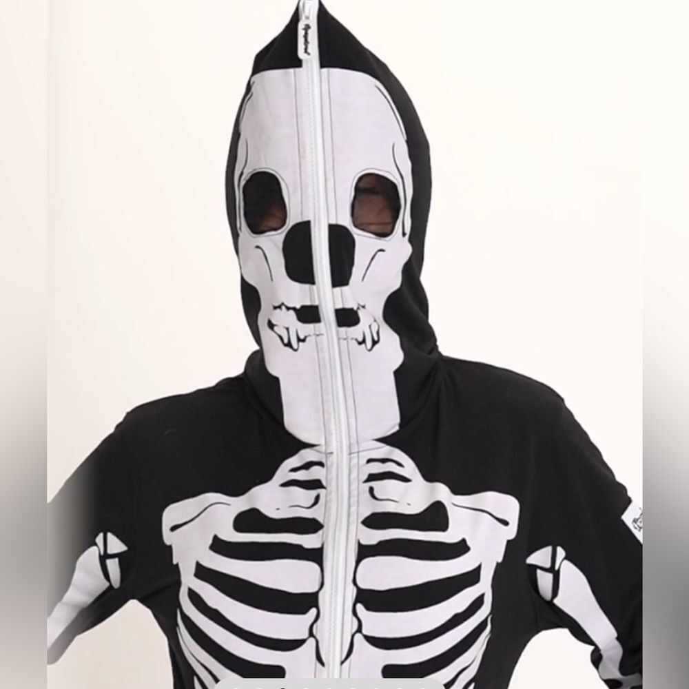 NWT Tipsy Elves Unisex Skelton Full Zip One Piece Jumpsuit Halloween- Size XS - Picture 5 of 13